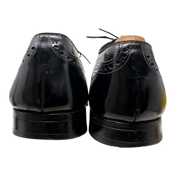 Johnston and Murphy Black Leather Cap Toe Brogue Oxfords - Picture 7 of 11